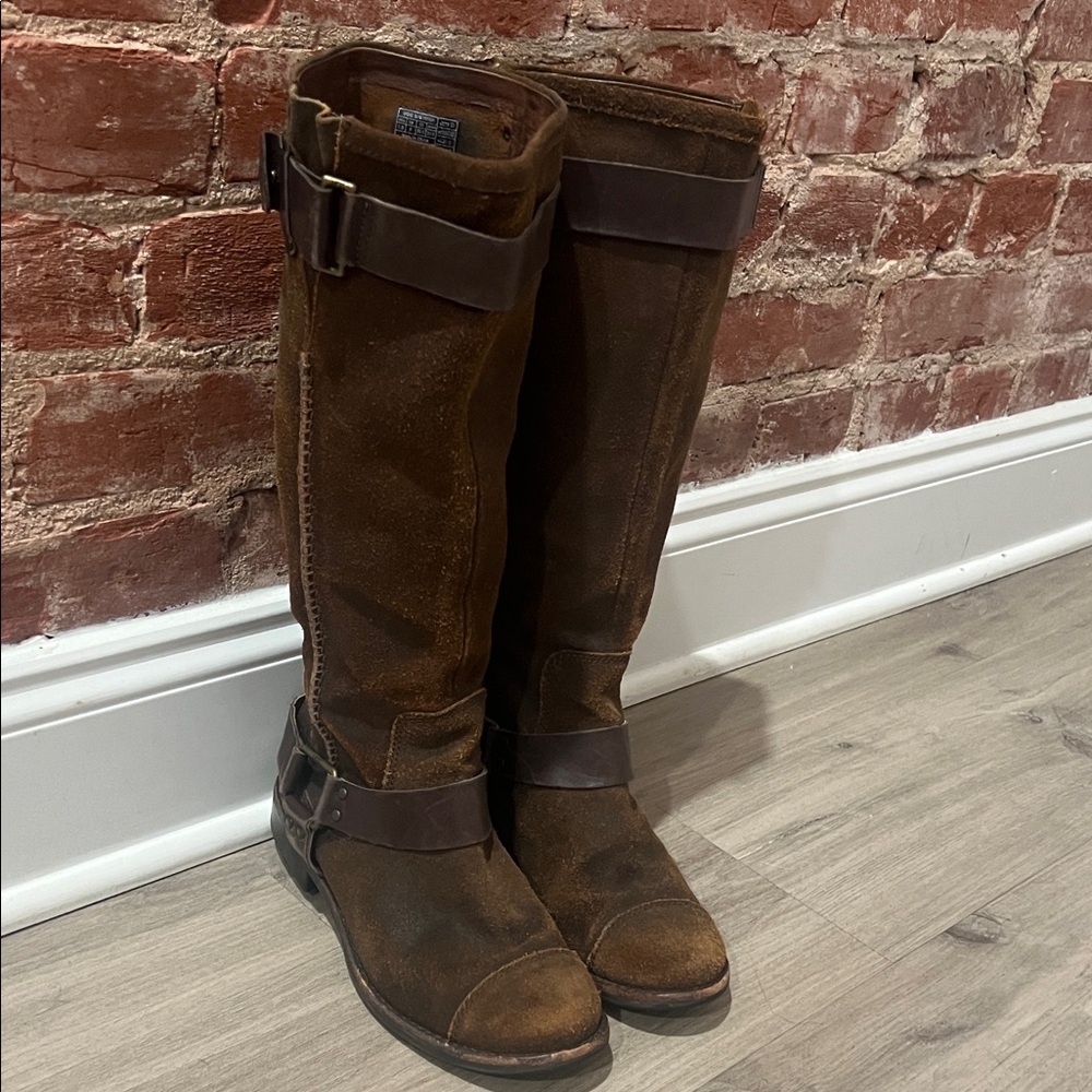UGG‎ Dree Brown Suede Harness Pull On Riding Boots, Women's Size 7.5